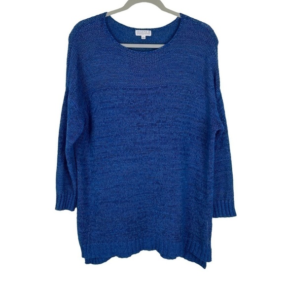 Joseph A Drop Sleeve Side Slit Knit Sweater Women's XL Blue - Picture 7 of 10